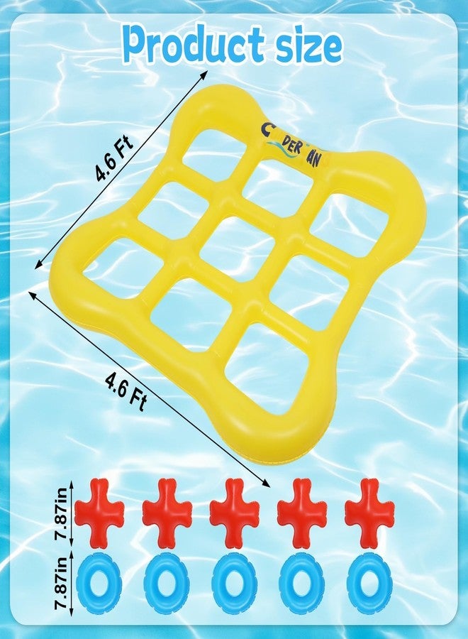Conderyang Pool Games Set Giant Inflatable Tic-Tac-Toe Board with 10 Balls 2-10 Players 4.6 Ft Foldable Floating Water Toys Outdoor Play Pool Toys for Summer Swimming Pools Family Reunion Games Party - Image 2