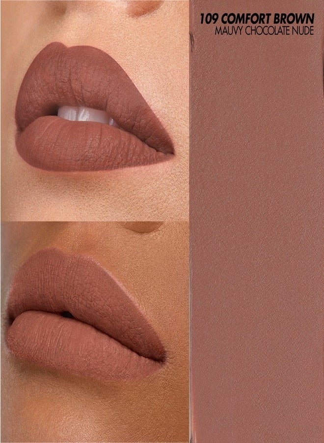 MAKE UP FOR EVER Rouge Artist Velvet Nude Lipstick 3.5g – Shade 109 Mauvy Chocolate Nude – Soft Matte, Longwearing, Comfortable Lip Color - Image 2