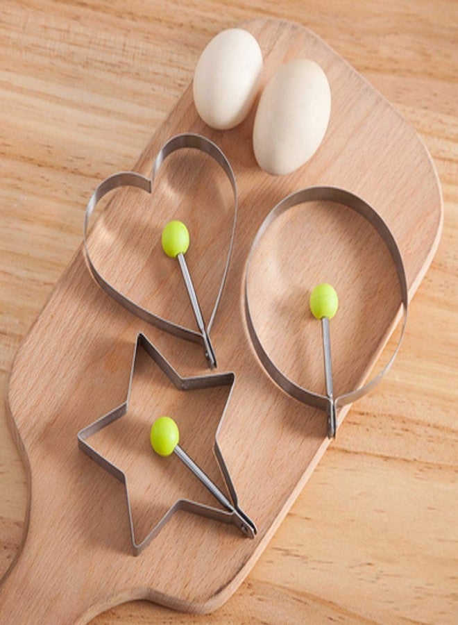 NIDY® Fried Egg Mold Rings DIY Kitchen Cooking Tools for Breakfast Stainless Steel. 10Pcs-Star-Circle-Flower-Heart-Bear-Horse-Mickey-Hen-Elephant-Apple Set of 10 - Image 5