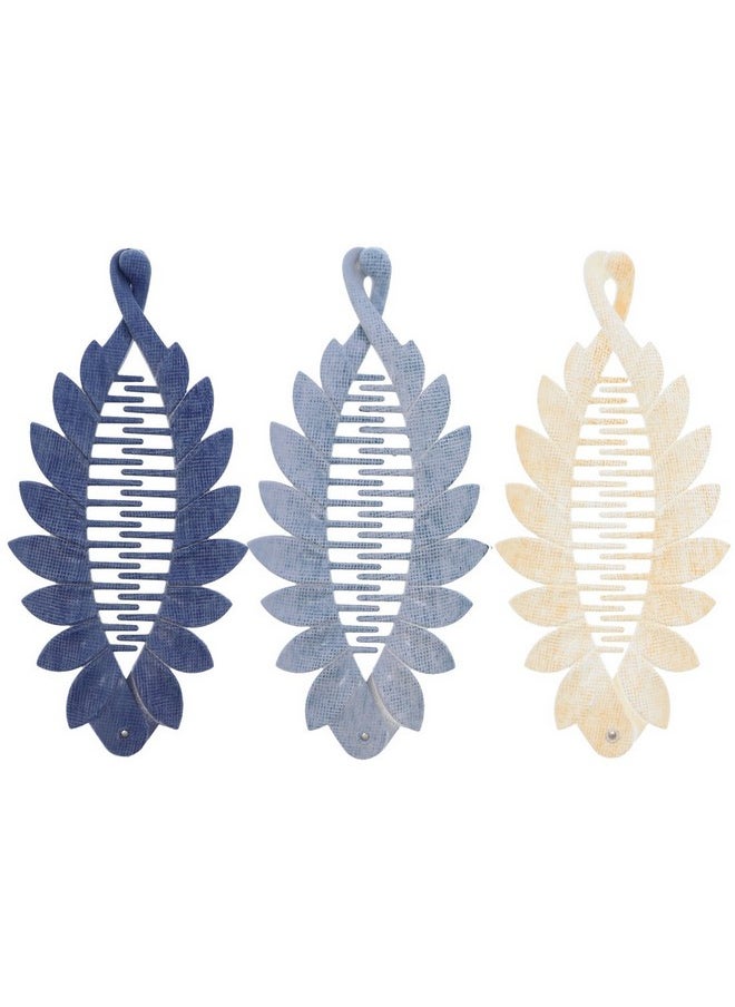 Motique Accessories Scalloped Leaf Banana Clip Set Of 3  - Image 1