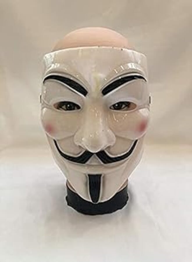 Generic Vendetta anonymous mask halloween cosplay party accessory (white)