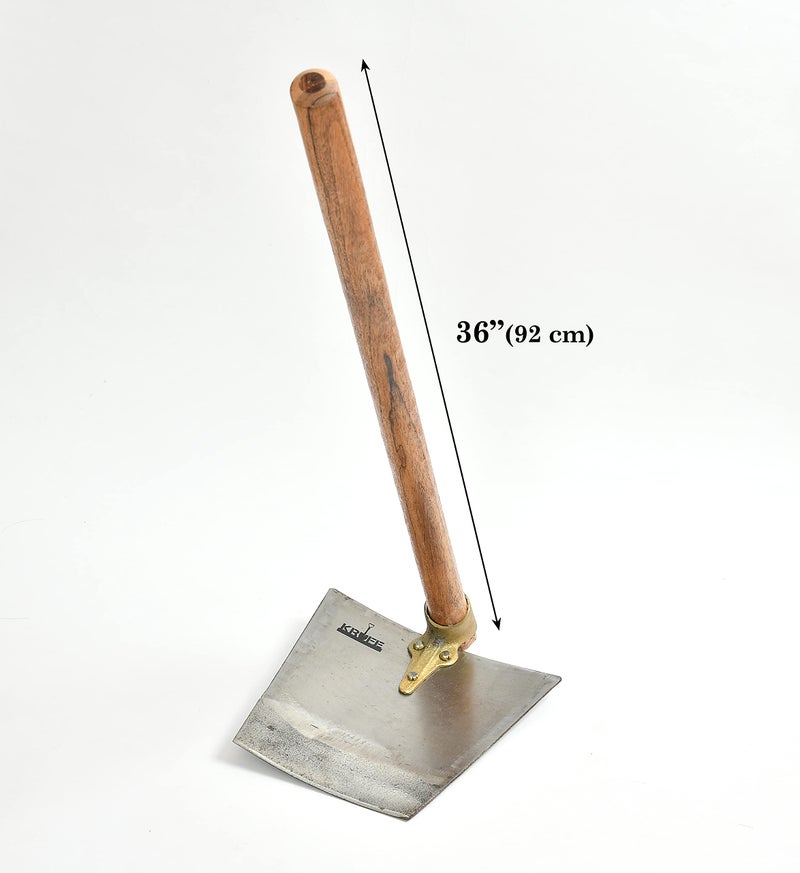 KRUFE Heavy Duty Tempered Mild Steel Blade Spade, Shovel, Fawda, Kassi (8"x10") – High-Strength Agriculture and Gardening Tool for Digging, Shoveling, and Farming – Durable Design with Wooden Handle - Image 4