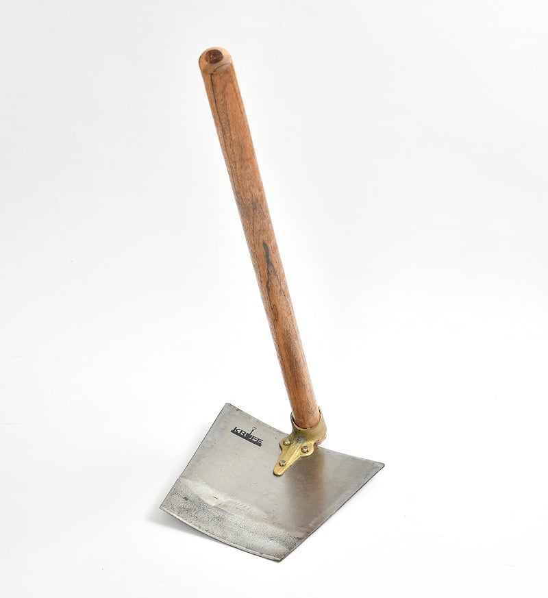KRUFE Heavy Duty Tempered Mild Steel Blade Spade, Shovel, Fawda, Kassi (8"x10") – High-Strength Agriculture and Gardening Tool for Digging, Shoveling, and Farming – Durable Design with Wooden Handle - Image 1