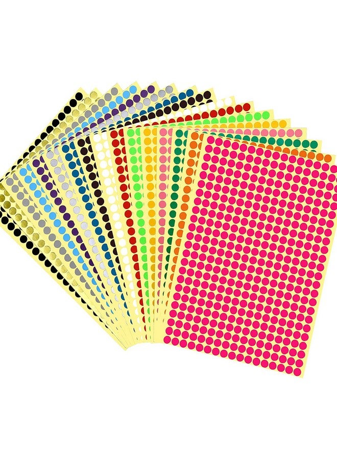 JANYUN 6528 Pieces Colored Dot Stickers, 1/4" Small Color Labels Coding Circle Round Coding Dot Labels Stickers 20 Colors For Office, Classroom - Image 1
