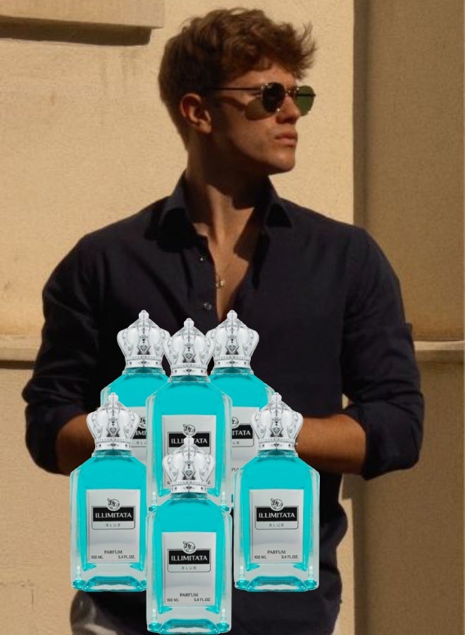 BL 6 Pieces illimitata Blue Perfume 100ML - Image 1