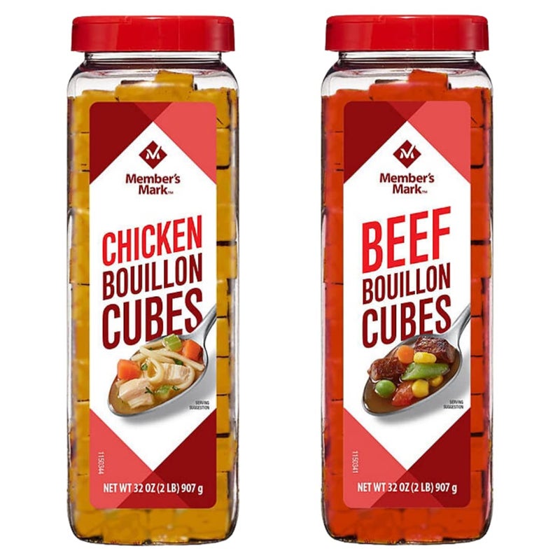 Tones 2 Pack Members Marks Chicken Bouillon Cubes and Beef Bouillon Cubes Variety Pack 32 Oz Each 1 of Each Flavor Bundle of 2 227 Cubes Per Container - Image 3