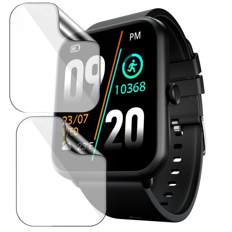 HELLOSCREEN 2 Pack | Screen Protector Guard for Fire Boltt Ninja Call Pro Plus | 1.83 inch | Smartwatch - Flexible & Ultrathin TPU Film, 9H Scratch Resistant, Bubble Free - Not a Tempered Glass - Image 1