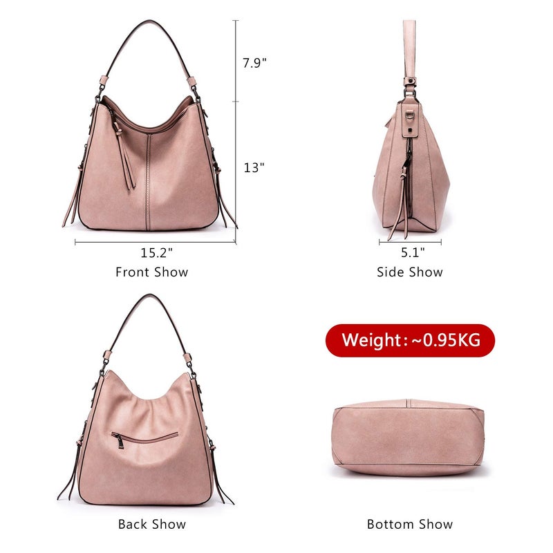 Realer Handbags for Women Hobo Purse Large Ladies Crossbody Shoulder Bag Faux Leather - Image 4