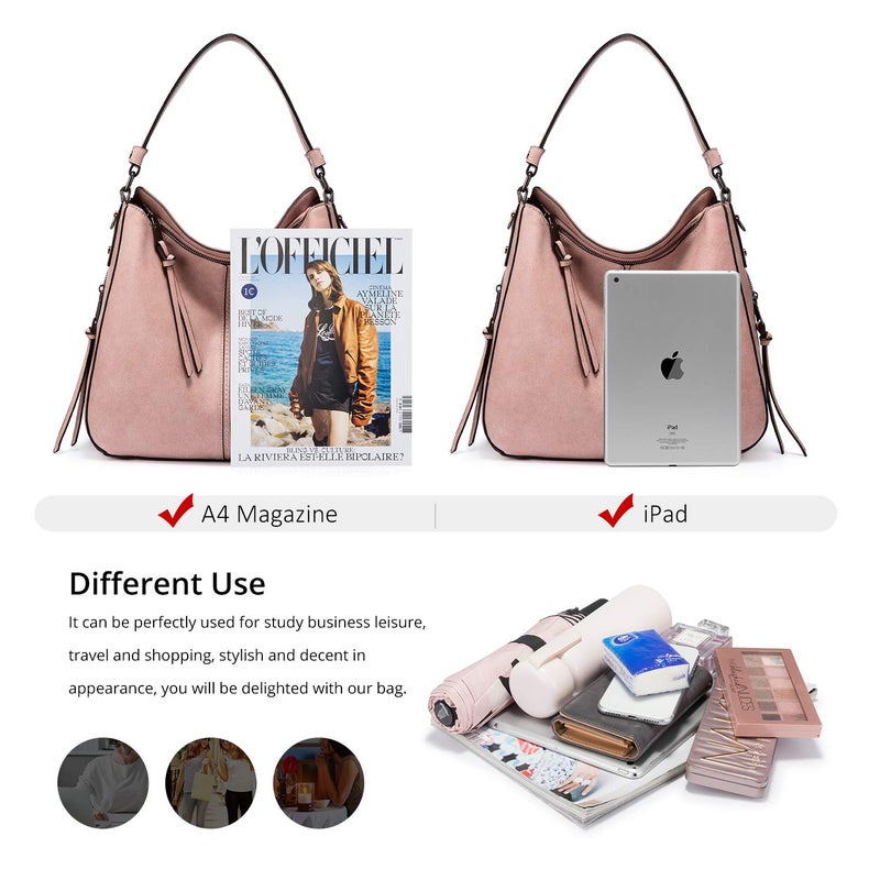 Realer Handbags for Women Hobo Purse Large Ladies Crossbody Shoulder Bag Faux Leather - Image 5