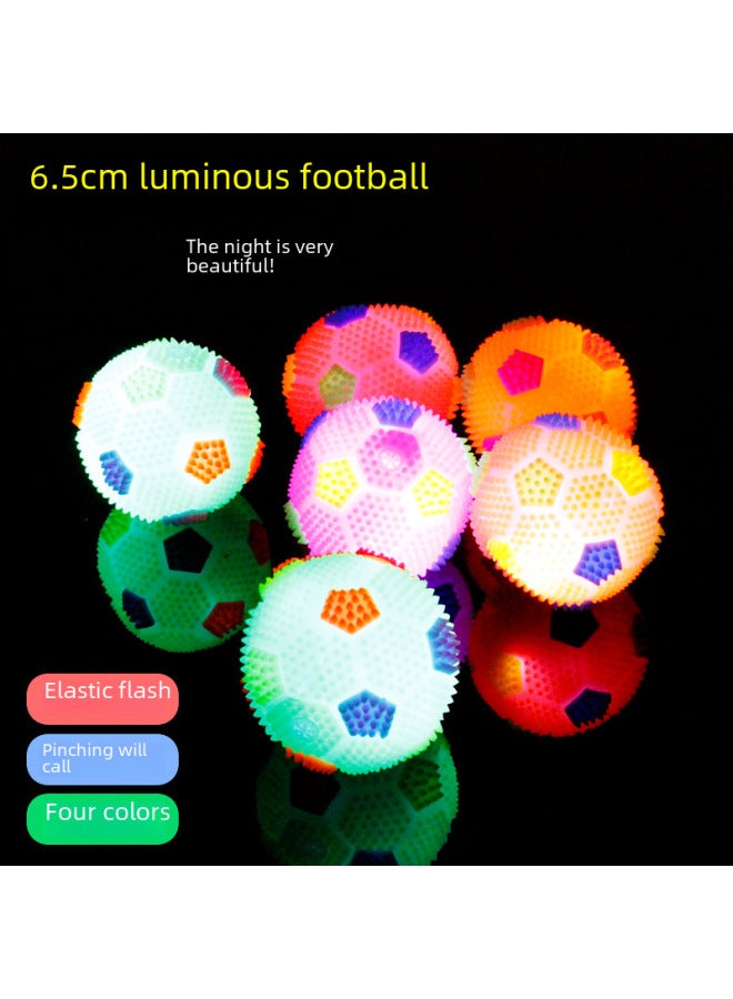 Loquat Flash Elastic Barbed Ball Massage Ball 6.5cm Sounding Luminous Football Massage Ball Toy Stall Toys Wholesale-Color:Medium 6.5cm - Image 1