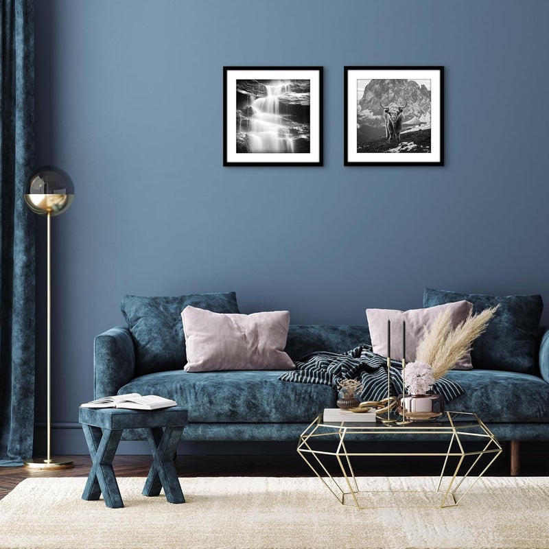Americanflat 15x15 Picture Frame with Polished Plexiglass - Set of 2 - Use as 12x12 Frame with Mat or 15x15 Frame Without Mat - Galleria Collection - Gallery Wall Frame Set for Wall Display - Black - Image 5