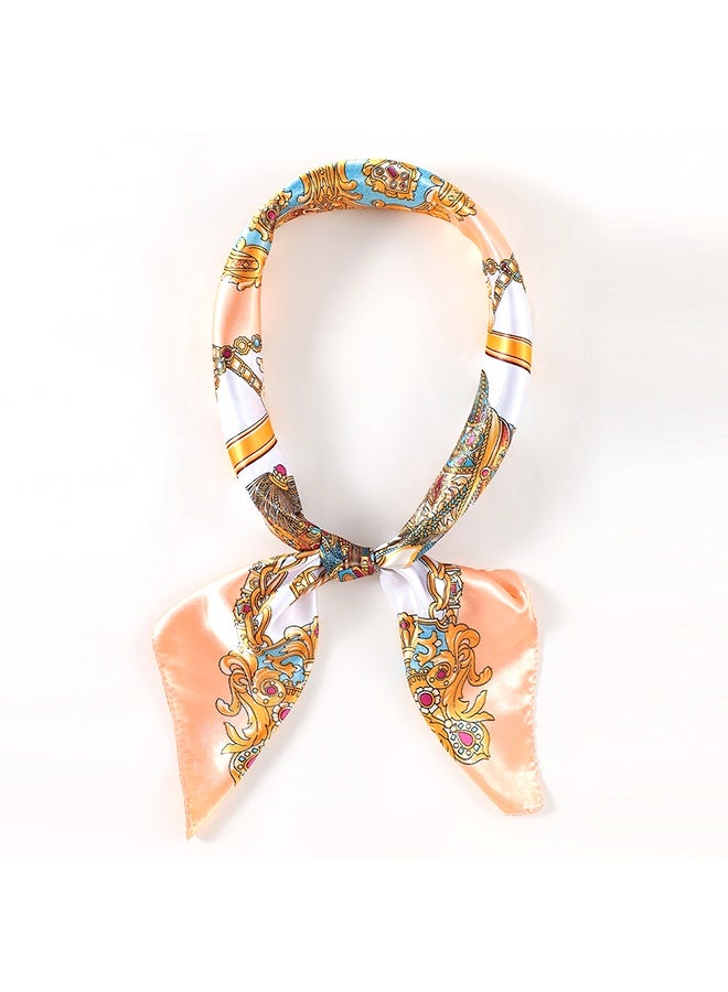 وشاح رأس مربّع من الحرير، وشاح نسائي بنقشة عصرية بإحساس الحرير، باندانات شعر بوهيمية، وشاح شعر ناعم وكبير للنساء والفتيات لتغليف الشعر والنوم ليلاً، بحجم 35 بوصة - Image 4