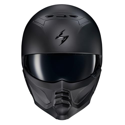 ScorpionEXO Covert 2 Open Face 3/4 Full Mode Motorcycle Helmet Bluetooth Ready Speaker Pockets Interchangeable Mouth Cover DOT Approved Solid (Matte Black - Large) - Image 5