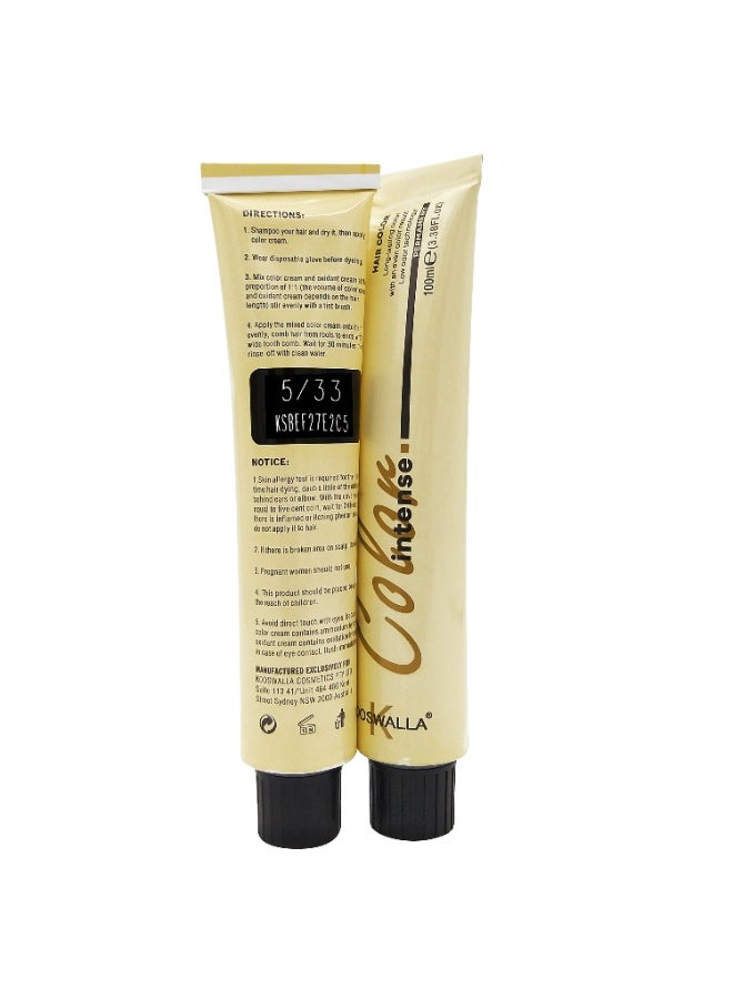 Kooswalla Hair Color - 5/33 Light Intense Golden Brown 100ml - Image 4