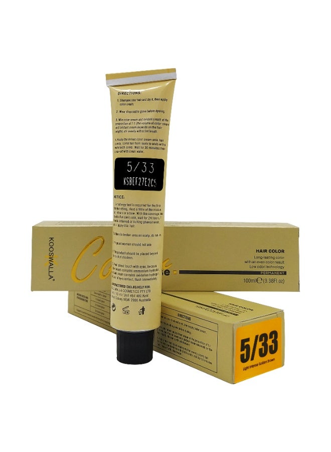 Kooswalla Hair Color - 5/33 Light Intense Golden Brown 100ml - Image 2