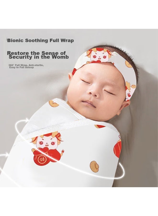 Lovebox Aibaoshi Baby Anti-startle Sleeping Bag, Spring And Autumn Pure Cotton Swaddle, Baby Wrap, Single Comforting Aid, Rabbit S753 - Image 3