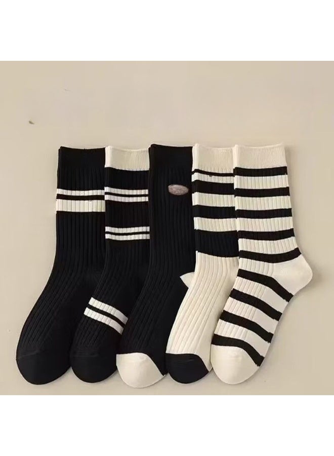 KUYING Fashion Anti Slip Breathable Sports Socks Five Piece Set 