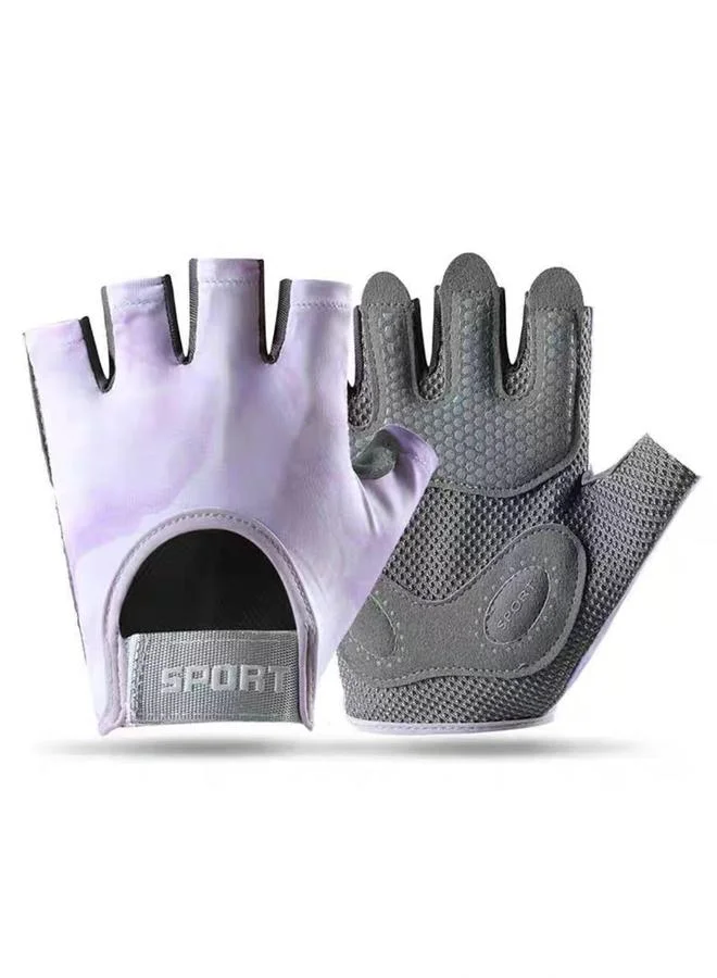 Styli Active Lilac Sport Text Cushioned Full Cover Gloves