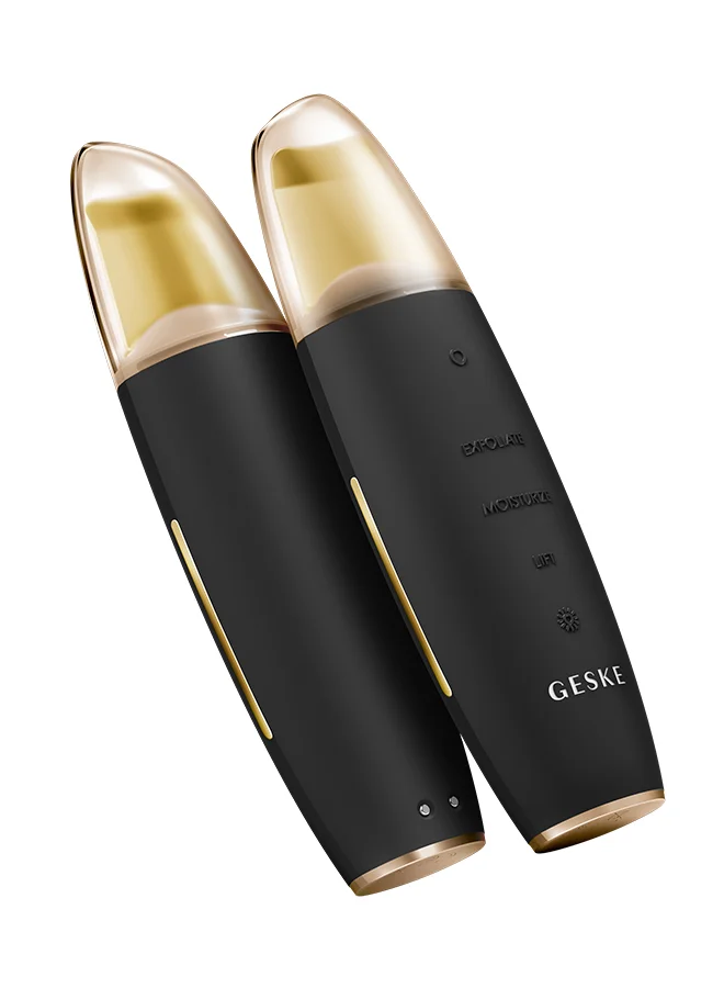 جيسكي Geske SmartAppGuided MicroCurrent Skin Scrubber & Blackhead Remover، 9 في 1، أدوات العناية بالبشرة، تنظيف الوجه، مكافحة الشيخوخة والتنظيف، شد الوجه المهني، إزالة الرؤوس السوداء - رمادي