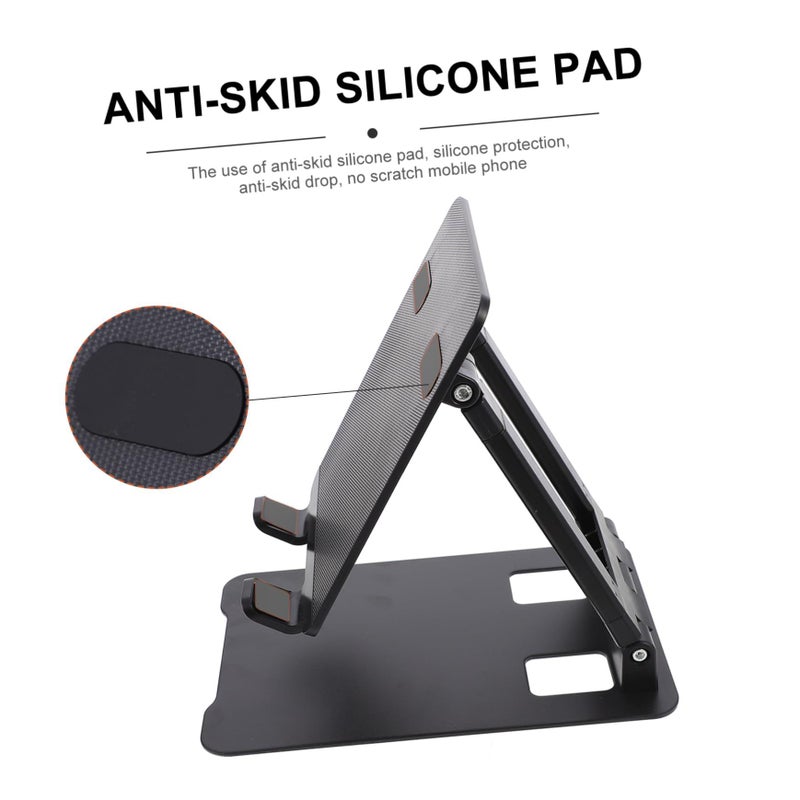 Folding Phone Stand Holder for Smartphones Tablets Laptops Portable Travel Lightweight Space Saving Black - Image 4