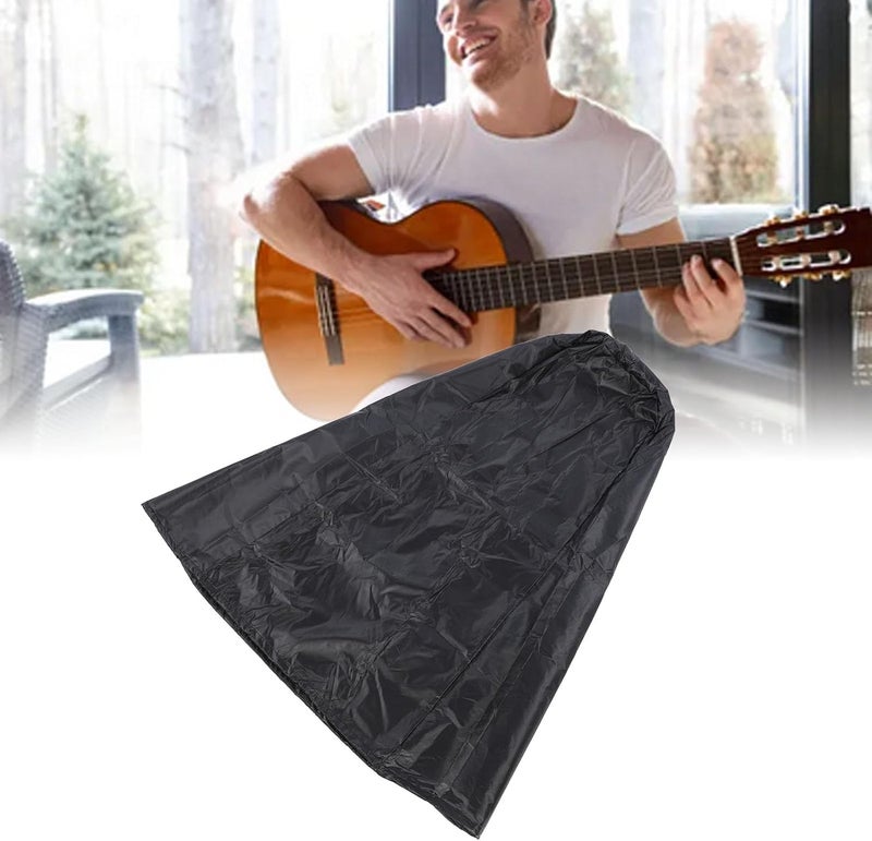 Guitar Dust Cover, Portable Large Waterproof Scratch Proof Oxford Cloth Guitar Guard, for Acoustic Electric and Bass Guitars (Black) - Image 2