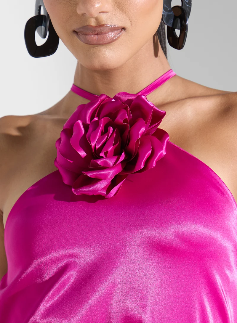 Ginger Boutique Floral Halter Maxi Dress