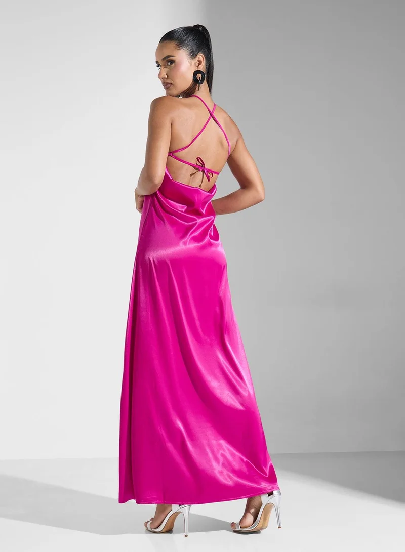Ginger Boutique Floral Halter Maxi Dress