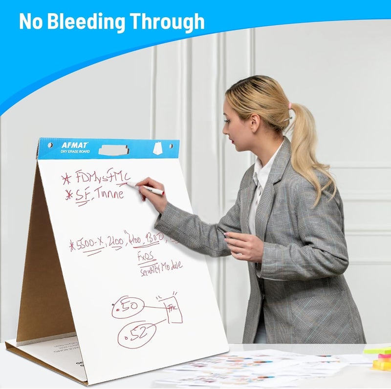 AFMAT 2-Pack Tabletop Sticky Easel Pad and Dry Erase Board 2 in 1, 20 x 23 inches, 20 Sheets/Pad, Portable Easel Stands for Teachers, Ideal for Training, Presentation, Meetings, Kids Doodling - Image 5