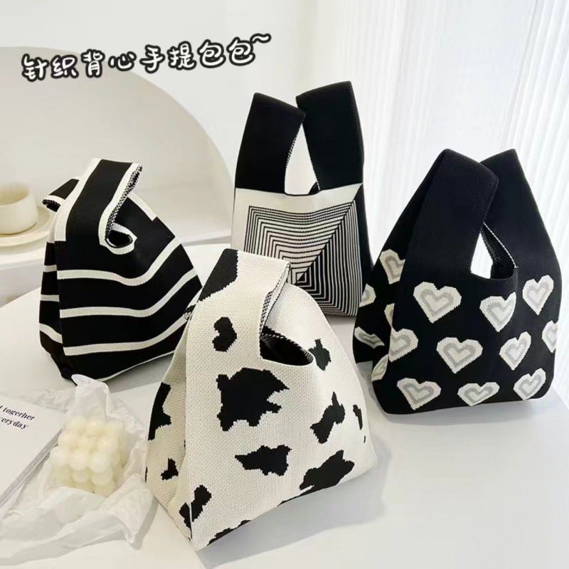 Korean Style Ins Knitted Bag Girl'S Vest Bag Vest Bag Fashionable Knitted Hand Bag Handbag Bag Flower Student - Image 2