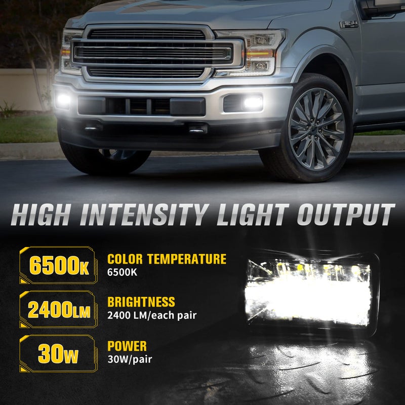 RAMJET4X4 4 Inch LED Fog Lights DOT Bumper Driving Fog Lamps Replacement for 2015-2020 Ford F150, 2017-2018 Super Duty - Image 3