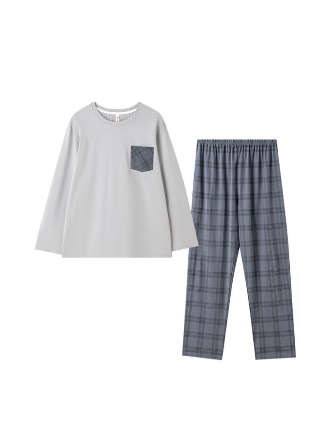 Fenton Fenteng Men's Pajamas, 100% Pure Cotton, Autumn New Arrival, Classic Plaid British Style Long-sleeve Men's Loungewear - Image 5