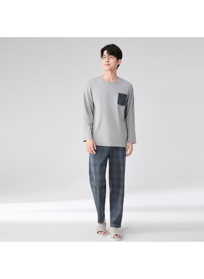 Fenton Fenteng Men's Pajamas, 100% Pure Cotton, Autumn New Arrival, Classic Plaid British Style Long-sleeve Men's Loungewear - Image 2