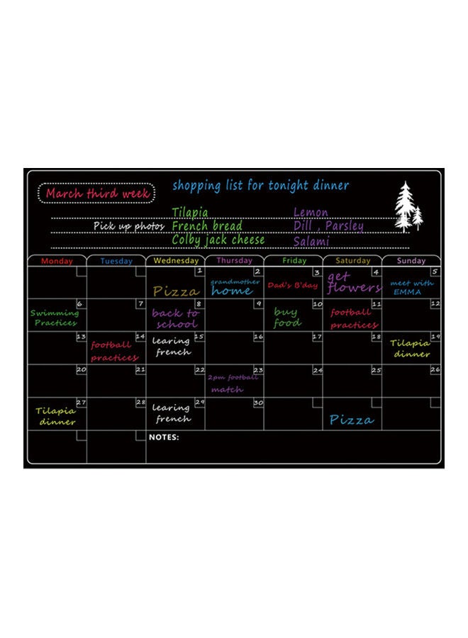Magnetic Dry Erase Board For Weekly Monthly Schedule Black - Image 1