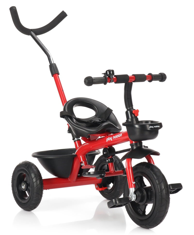 PlayNation Play Nation Cruise Plug & Play Trike, Mild Steel Frame, Parental Handle, Front & Rear Storage Basket, 3 Rubber Wheels, 3 Years, L 74 x B 49 x H 87 cm - Blue - Image 3
