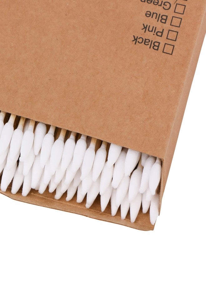 يوسينج أعواد قطنية من الخيزران الطبيعي، صديقة للبيئة وقابلة للتحلل الحيوي - مريحة وناعمة، رؤوس مزدوجة - نوعان مختلفان من أعواد القطن - أعواد قطنية من الخيزران لتنظيف الأذنين والمكياج - خالية من البلاستيك (عبوة واحدة تحتوي على 100 قطعة) - Image 2