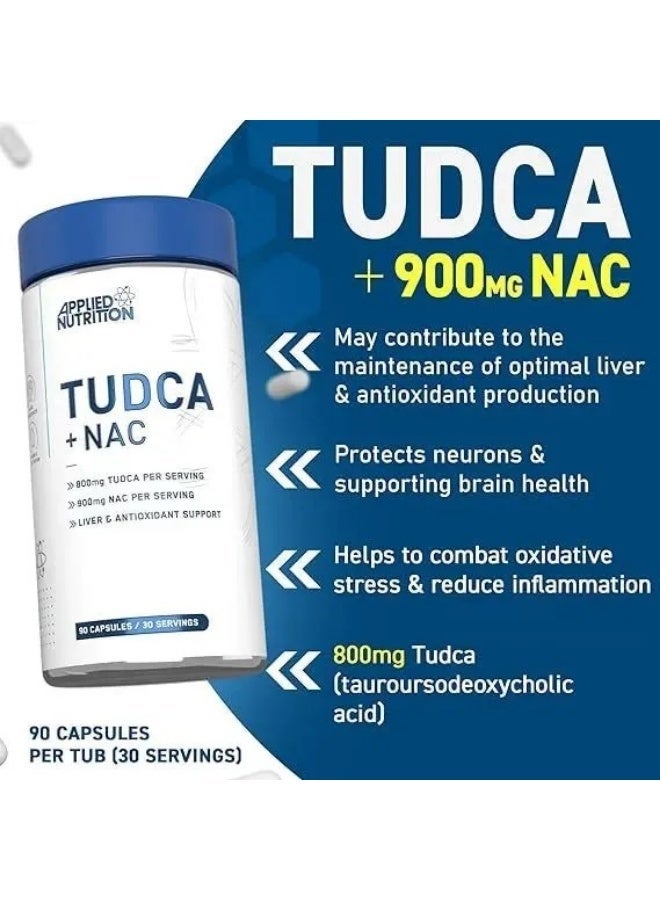 أبلايد نيوتريشن كبسولات TUDCA + NAC – 90 كبسولة – 30 حصة – بدون نكهة - Image 2