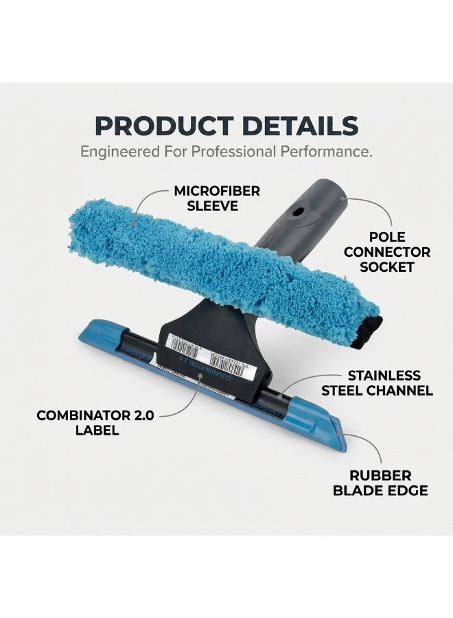 Moerman Combinator 2-in-1 Window Squeegee with Applicator 25cm | Professional Window Cleaning Tool | Dual-Function Design | Lightweight Aluminum | MOERMAN KIT - Image 3