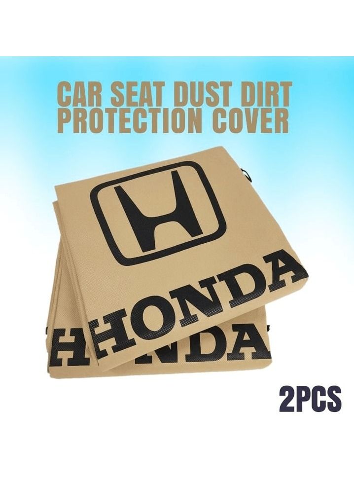 Honda Universal Car Seat Dust Dirt Protection Cover Extra Protection For Your Seat 2Pcs Set Car Seat Cover Beige - Image 1