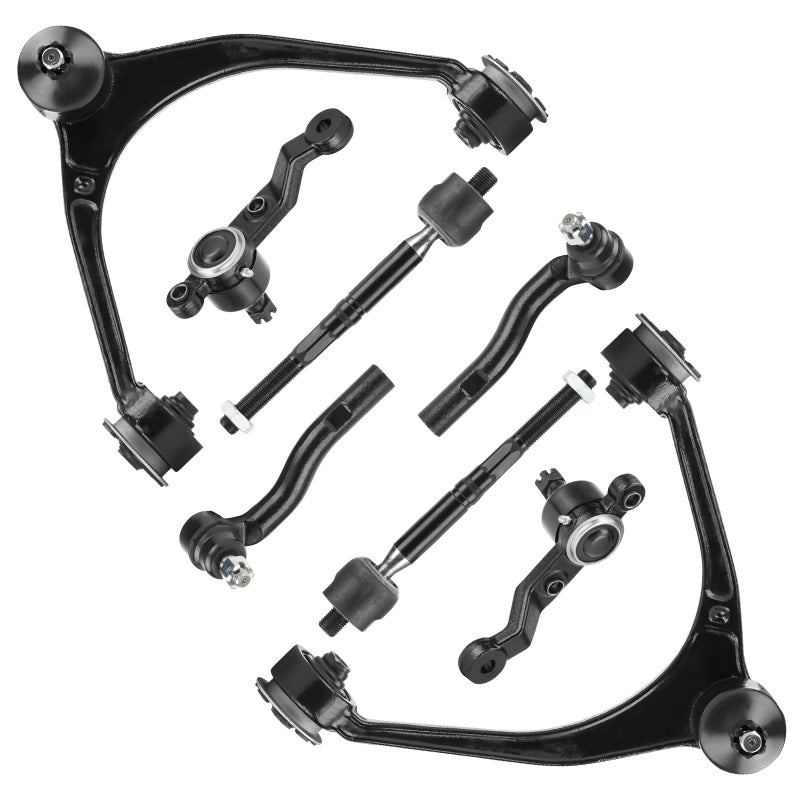 مجموعة تعليق ذراع التحكم العلوي الأمامي مع مفاصل كروية سفلية وقضبان توجيه لسيارات لكزس GS300 من 1998 إلى 2005، لكزس GS400 من 1998 إلى 2000، لكزس GS430 من 2001 إلى 2005، 8 قطع