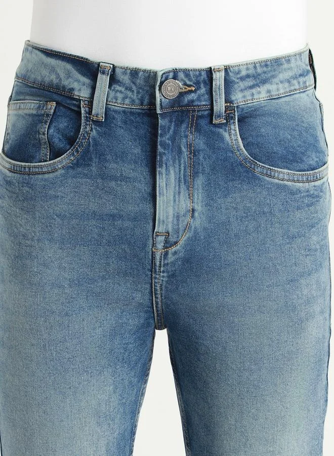 Dennis Lingo Men's Light Blue Straight Fit Twill Jeans