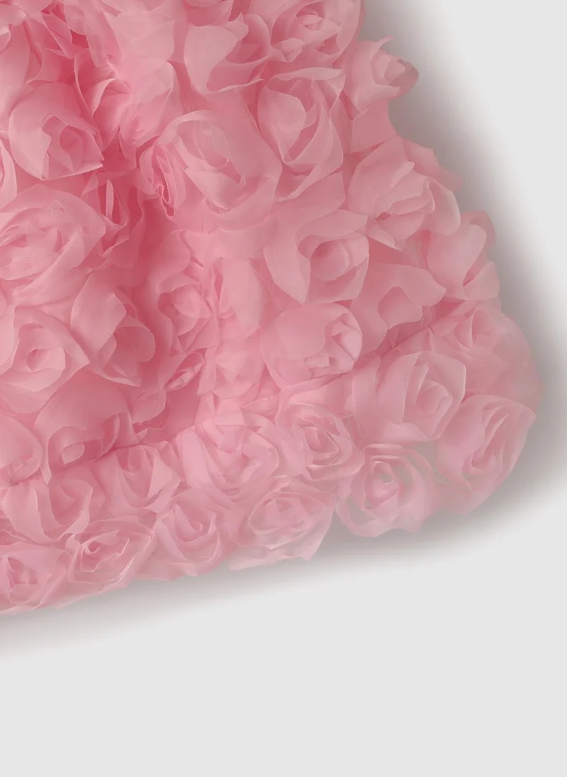 Nautinati  Nautinati Girls' Party Frock With Roses and Pearl Embellishment for Women | Best Price UAE