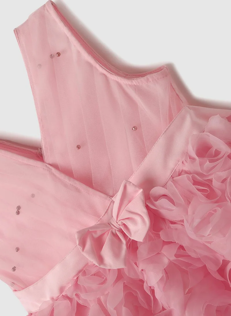 Nautinati  Nautinati Girls' Party Frock With Roses and Pearl Embellishment for Women | Best Price UAE
