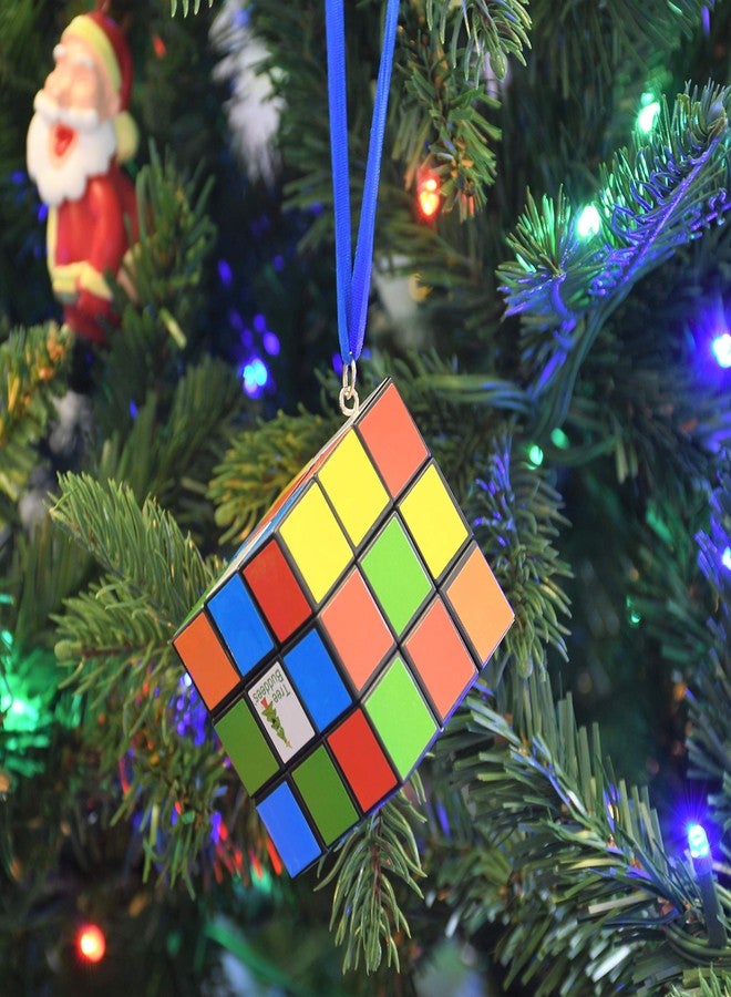 Tree Buddees Christmas Ornaments Tree Buddees Colored Cube Puzzle with Blue String - Image 3