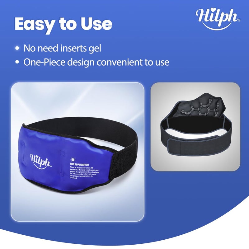 Hilph Low Back Ice Pack Wrap for Pain Relief, Reusable Ice Pack Belt Hot Cold Therapy for Low Back Pain, Lumbar Surgery, Sciatic Nerve, Coccyx, Tailbone Pain (Blue) - Image 2