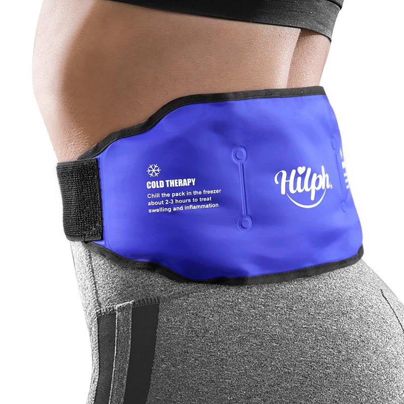 Hilph Low Back Ice Pack Wrap for Pain Relief, Reusable Ice Pack Belt Hot Cold Therapy for Low Back Pain, Lumbar Surgery, Sciatic Nerve, Coccyx, Tailbone Pain (Blue) - Image 1