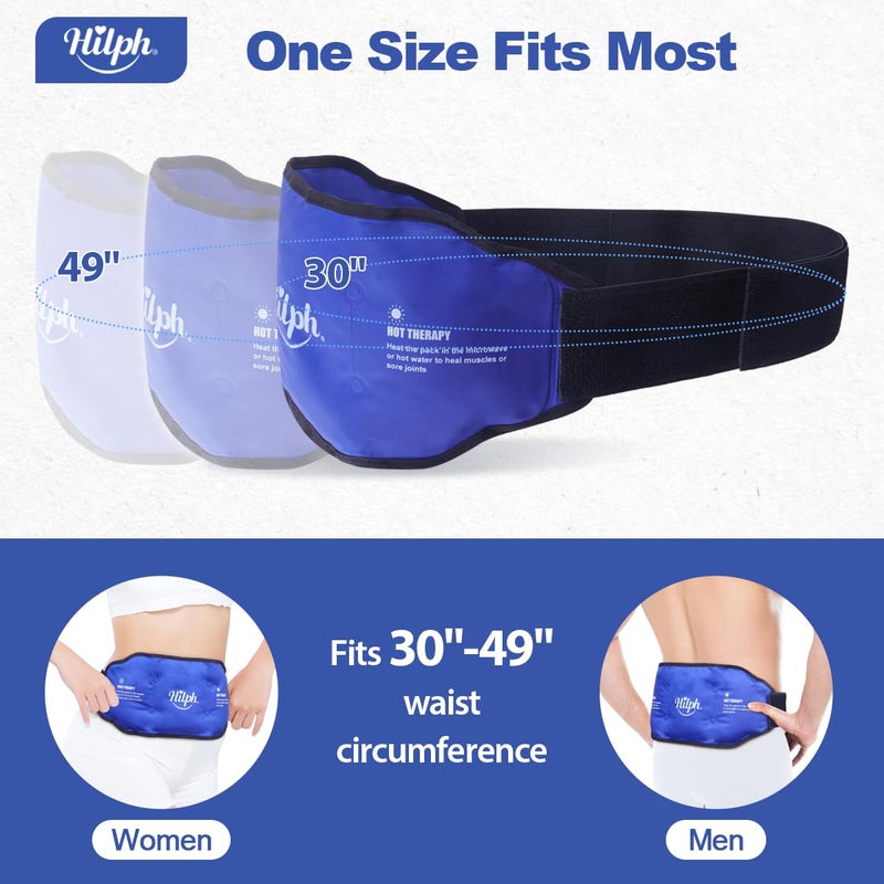 Hilph Low Back Ice Pack Wrap for Pain Relief, Reusable Ice Pack Belt Hot Cold Therapy for Low Back Pain, Lumbar Surgery, Sciatic Nerve, Coccyx, Tailbone Pain (Blue) - Image 5