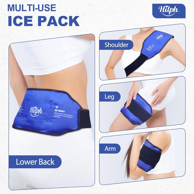 Hilph Low Back Ice Pack Wrap for Pain Relief, Reusable Ice Pack Belt Hot Cold Therapy for Low Back Pain, Lumbar Surgery, Sciatic Nerve, Coccyx, Tailbone Pain (Blue) - Image 3