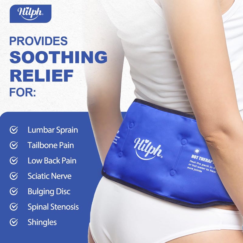 Hilph Low Back Ice Pack Wrap for Pain Relief, Reusable Ice Pack Belt Hot Cold Therapy for Low Back Pain, Lumbar Surgery, Sciatic Nerve, Coccyx, Tailbone Pain (Blue) - Image 4