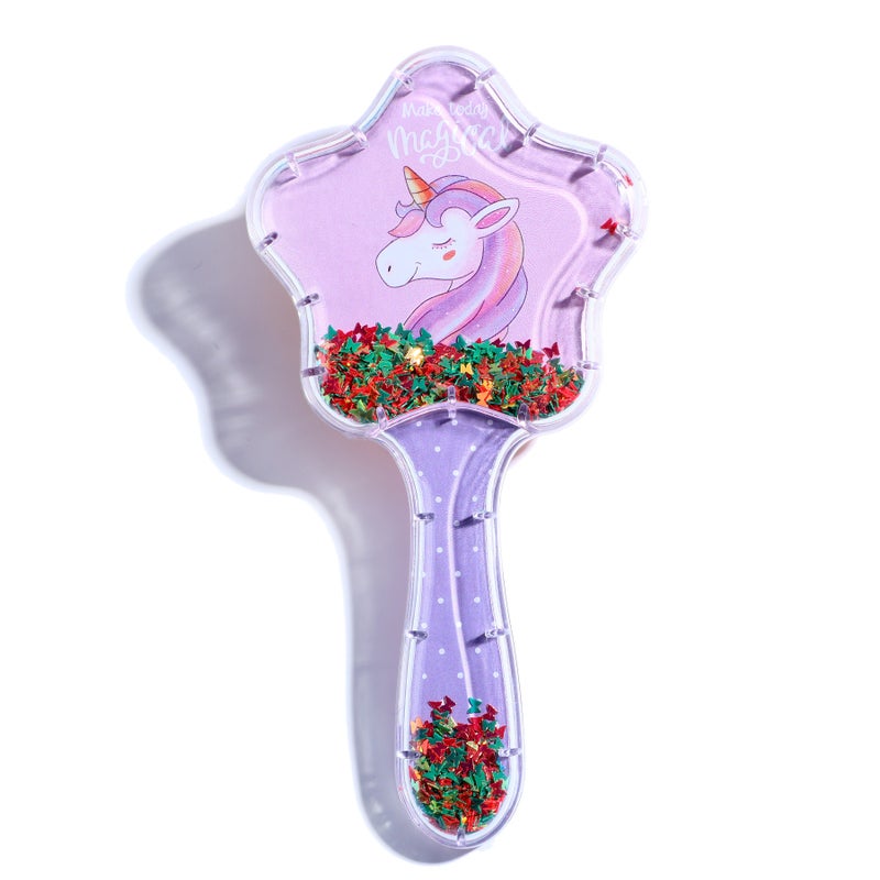 Generic Air Cushion Air Sac Comb Scalp Mini Portable Scalp Massage Comb Transparent Cute Comb Mermaid Childrens Comb WholesalePurple bottom closed eyes unicorn pony Purple bottom closed eyes unicorn pony 