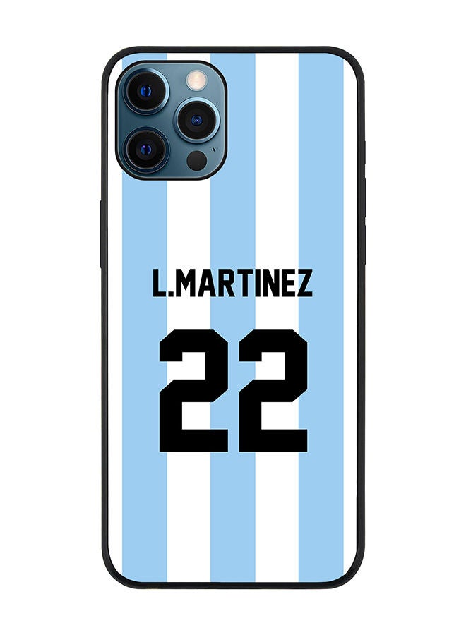 Stylizedd Rugged Black edge case for Apple iPhone 12 Pro Slim fit Soft Case Flexible Rubber Edges Anti Drop TPU Gel Thin Cover - Football Team - Argentina Player Name - L.Martinez - Image 1